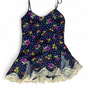 Victoria's Secret Navy Floral Polka Dot Dress
